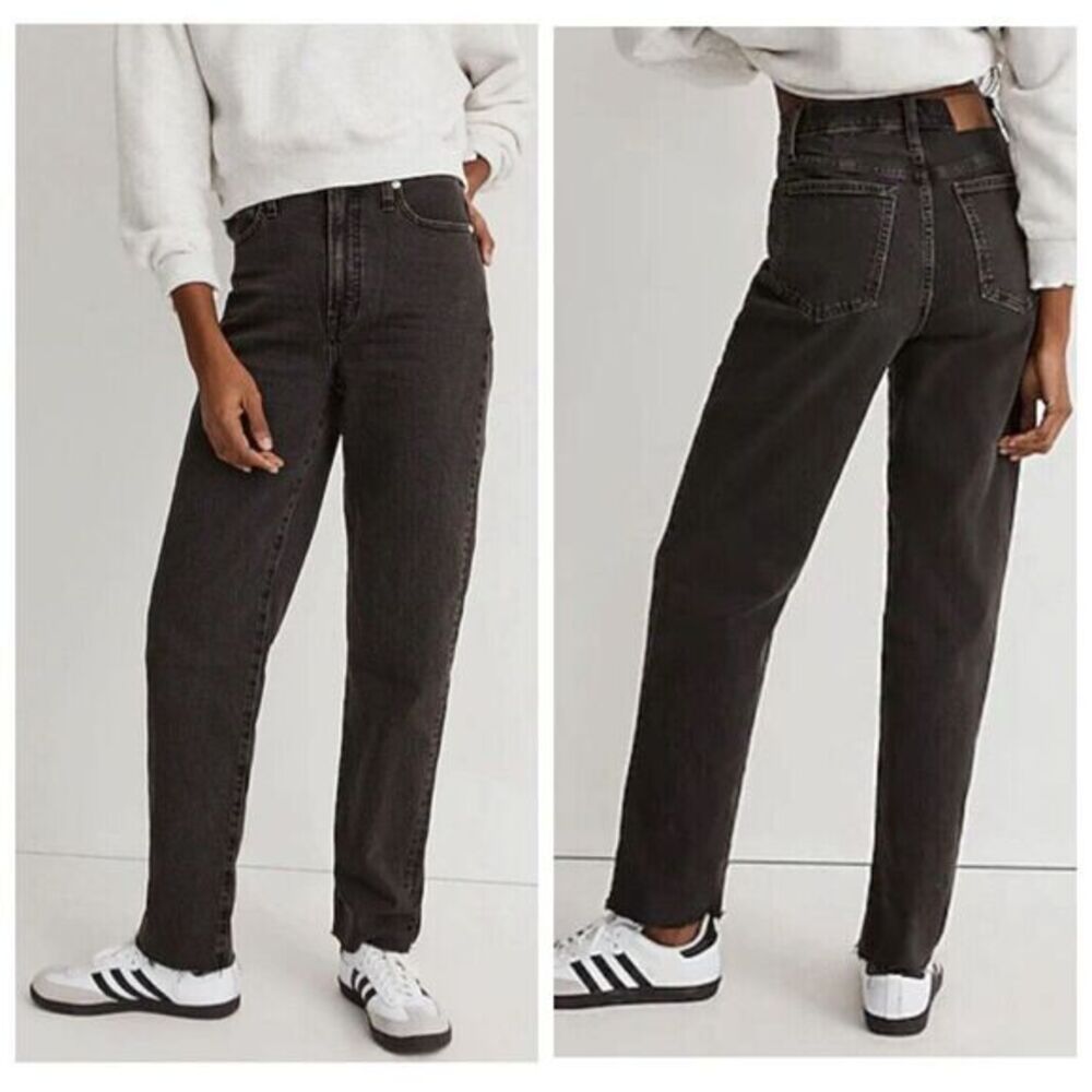 Madewell Perfect Vintage Straight Jeans Women’s 24 Lunar‎ Wash High Rise Raw Hem